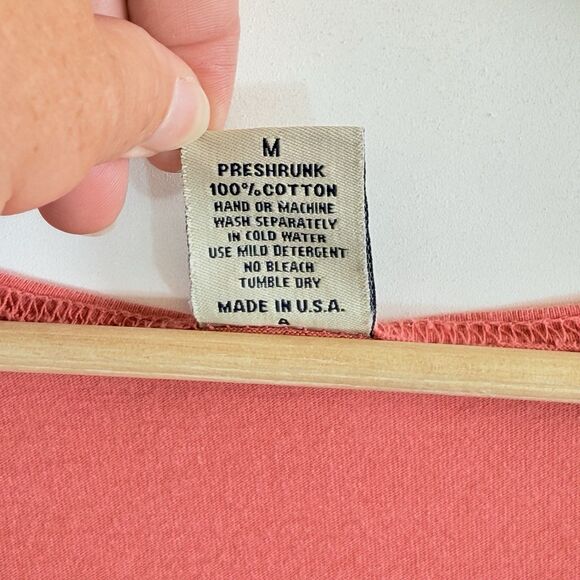 Viva City Vintage Womens Medium Peach Stamped Artsy Artcore Outdoors Shirt Dress - Picture 9 of 9